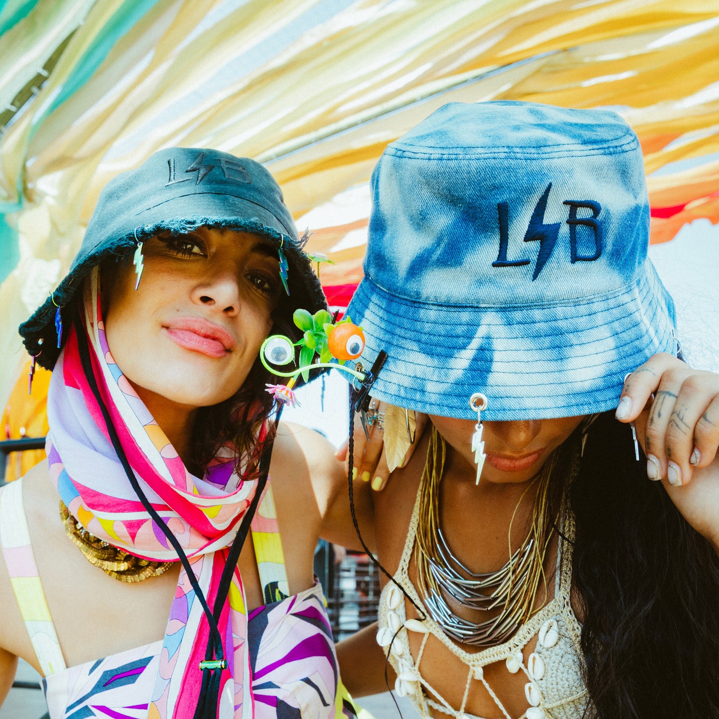 LIB 2025 Lightning Charms Denim Bucket Hat